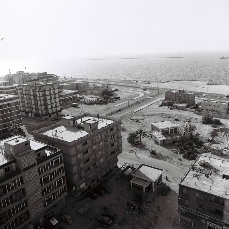 This aerial photograph was taken in the mid-1970s but the Corniche is well under way by this stage. Courtesy Ron McCulloch
