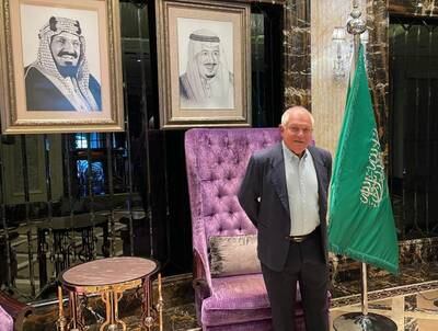 Israel's Tourism Minister Haim Katz during his two-day visit to Saudi Arabia in the last week of September. Haim Katz via Facebook / via Reuters