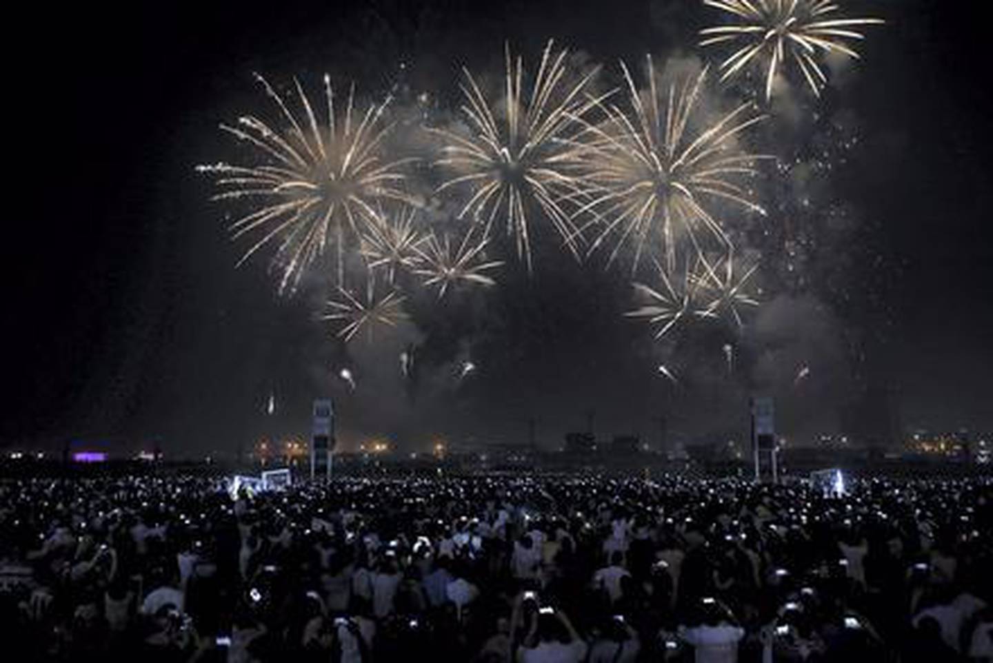 Fireworks display to celebrate Eid Al Adha at the Festival City in Dubai. Satish Kumar for The National