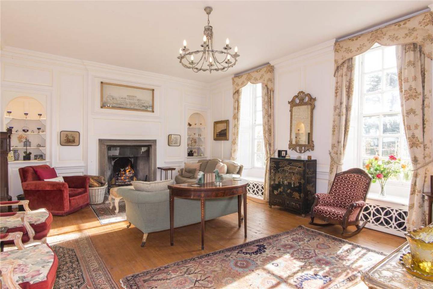The drawing room at Luckington Court. Photo: Woolley & Wallis
