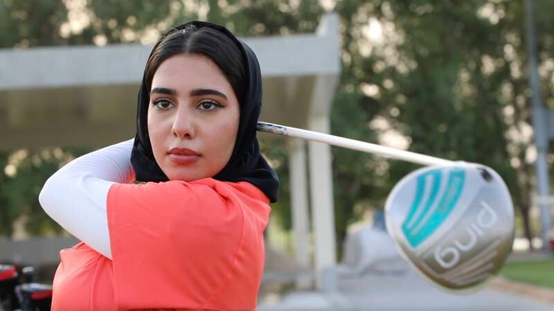 Khalifa University student Reem Al Hosani tees off at Abu Dhabi Golf Club. All photos supplied
