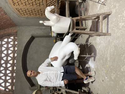 Khaled Zaki’s sculptures explore his ongoing exploration between movement and spiritual experience. All photos: Tabari Artspace