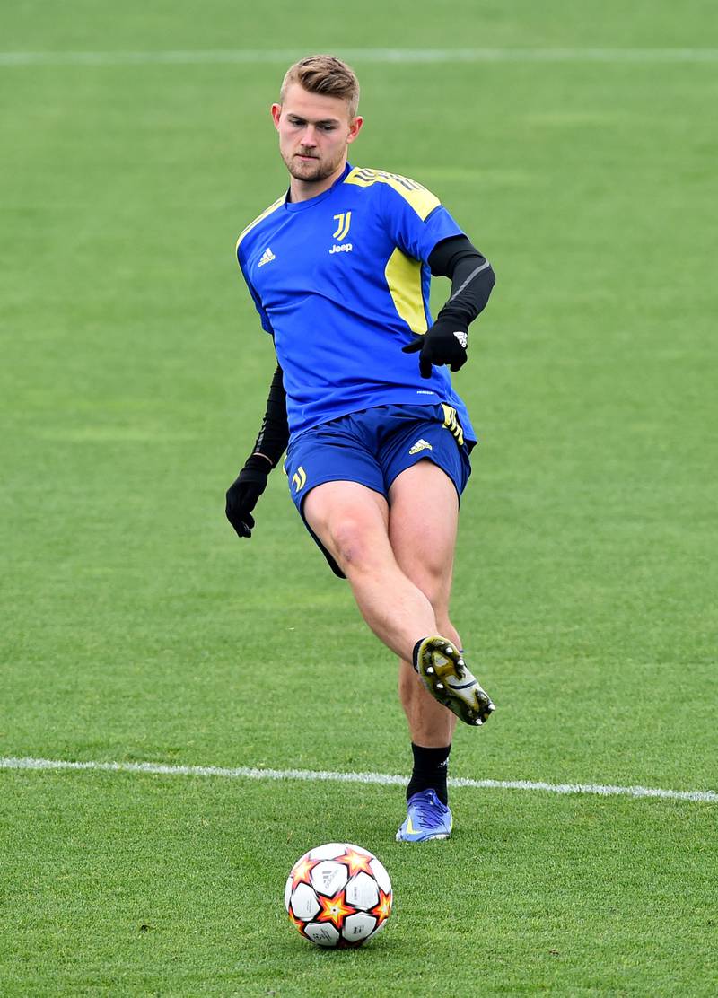 Matthijs de Ligt trains for Juventus. Reuters