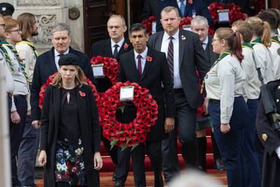 On Remembrance Sunday at the Cenotaph in London. Photo: Simon Walker / No 10 Downing Street