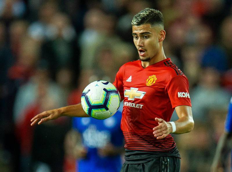 epa06942041 Manchester United's Andreas Pereira in action during the English Premier League soccer match between Manchester United and Leicester City at Old Trafford in Manchester, Britain, 10 August 2018.  EPA/PETER POWELL EDITORIAL USE ONLY. No use with unauthorized audio, video, data, fixture lists, club/league logos or 'live' services. Online in-match use limited to 75 images, no video emulation. No use in betting, games or single club/league/player publications.