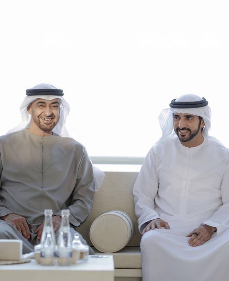 President Sheikh Mohamed with Dubai Crown Prince Sheikh Hamdan