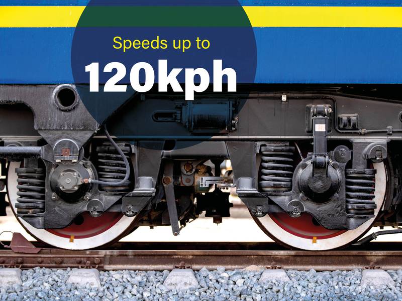 The freight trains will run up to 120kph, with each locomotive operating at 4,500 horsepower 