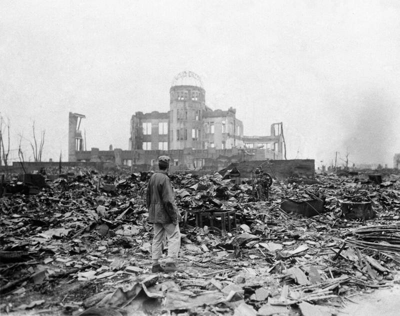 Wreckage following the nuclear attack on Hiroshima in 1945. AP