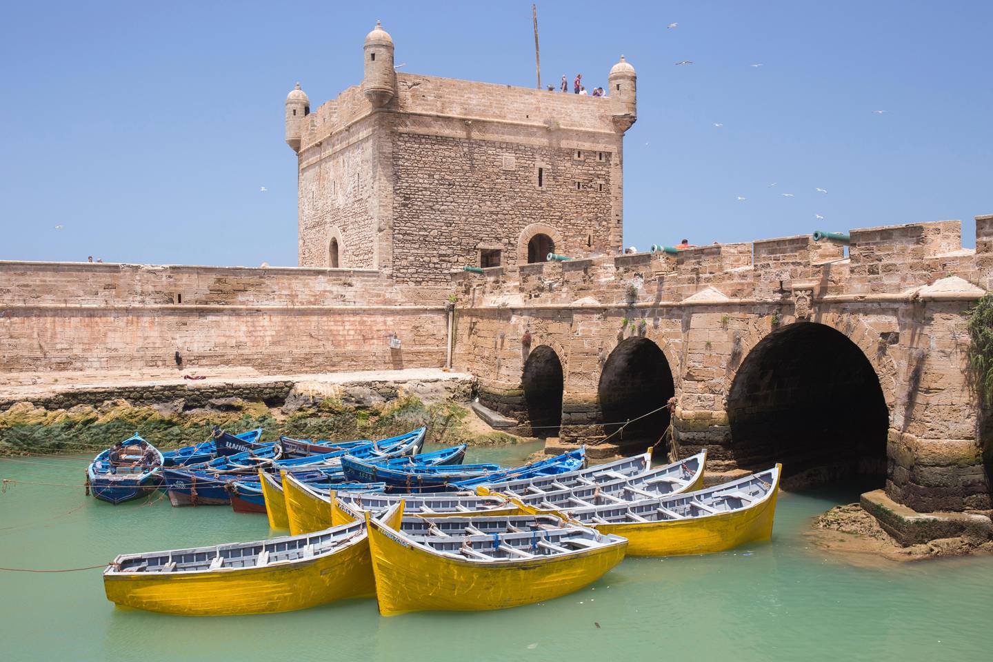 Boats moored in the fishing and harbour area in Essaouira, Morocco. Getty Images