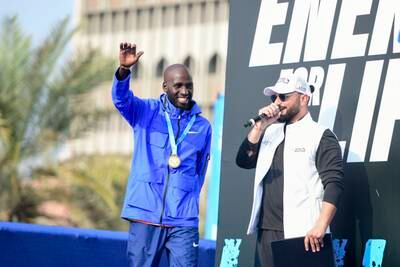 Timothy Kiplagat won the men's Abu Dhabi Marathon.