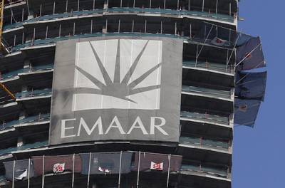 Dubai's Emaar Properties logo is seen on a building in Dubai. The company is planning an IPO. Ahmed Jadallah / Reuters