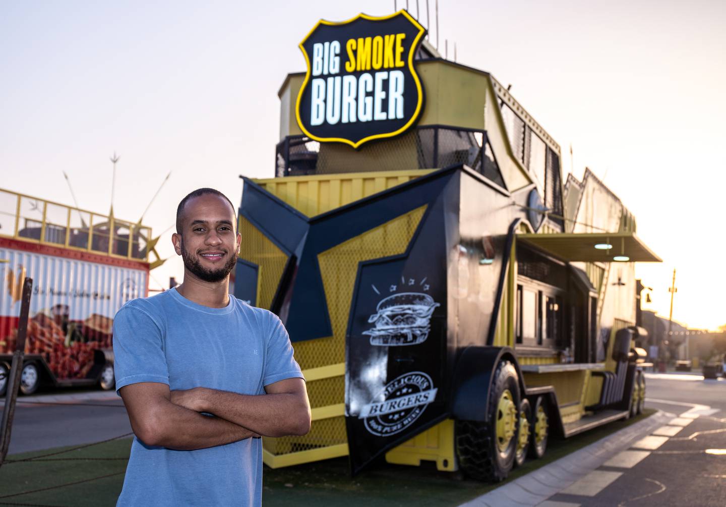 Jaret Spearman, co-owner of Big Smoke Burger located at the Last Exit. Victor Besa / The National