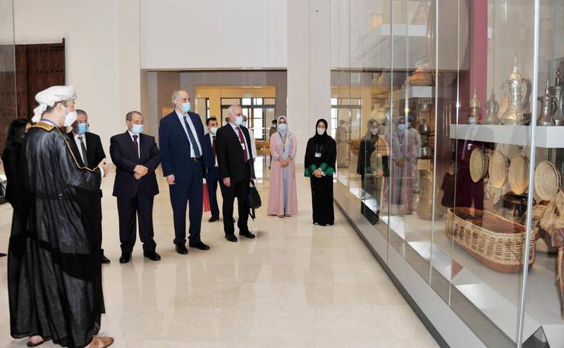 Syrian Foreign Minister Faisal Mekdad visits National Museum in Muscat. Oman News Agency