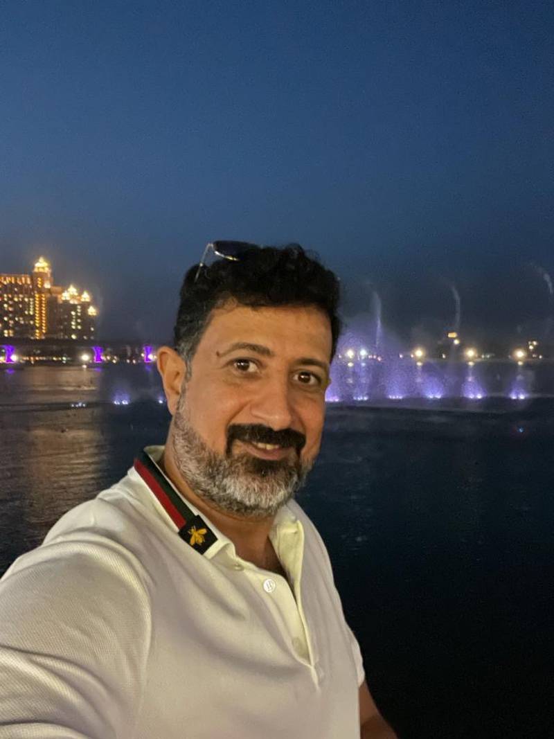 Munaf Al Taee, 44, is hoping to experience the World Cup in Qatar in person. Photo: Munaf Al Taee

