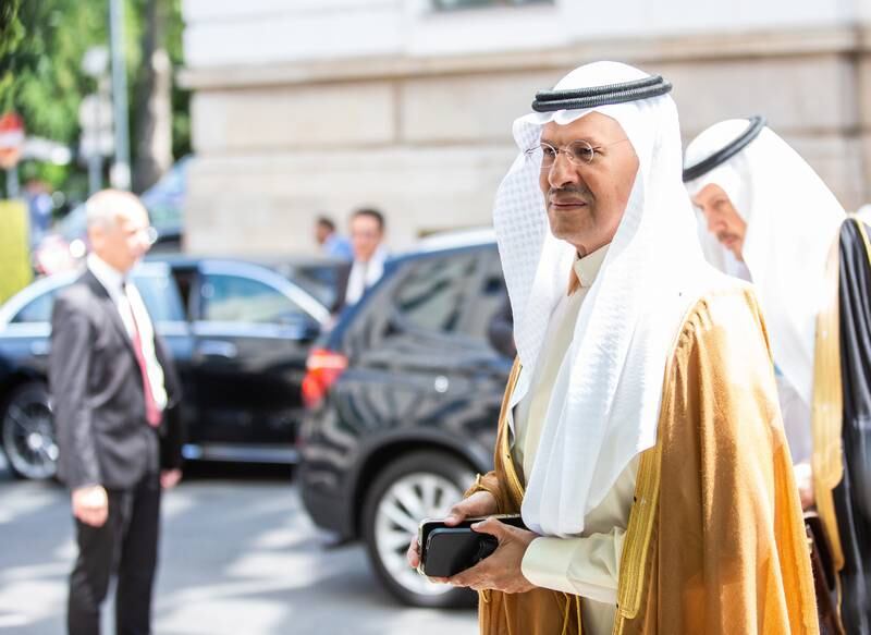 Saudi Arabia's Minister of Energy Prince Abdul Aziz Bin Salman arrives at the 186th Ordinary Meeting of the Organisation of Petroleum Exporting Countries at the Opec headquarters. EPC