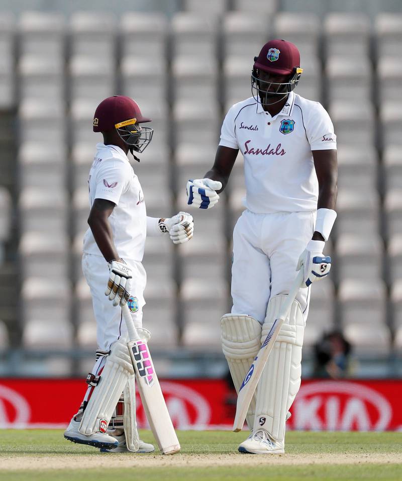 West Indies batsmen Jermaine Blackwood and Jason Holder. Reuters