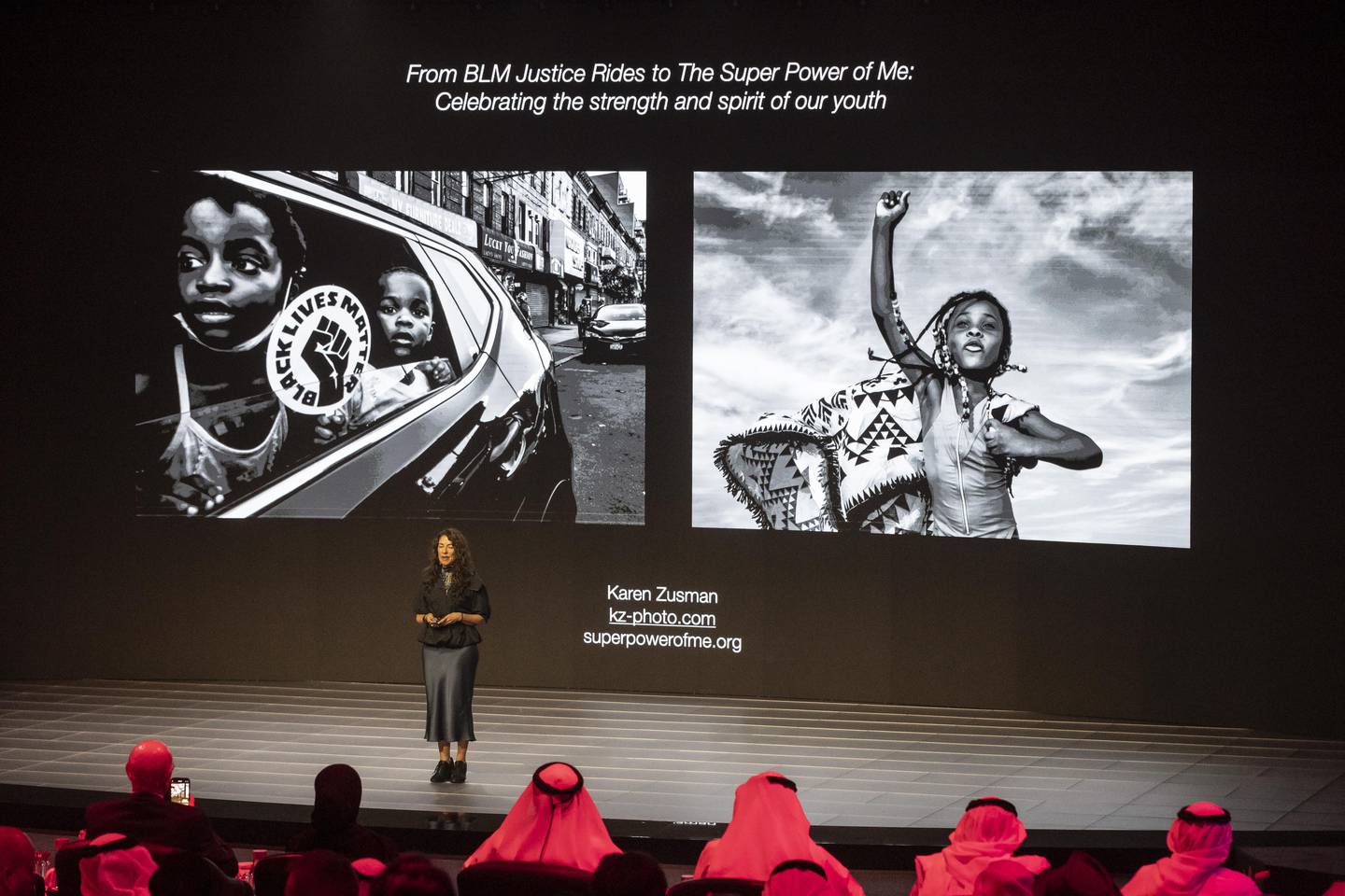 Zusman showed her photographs of the Black Lives Matter movement during the opening event. Antonie Robertson / The National


