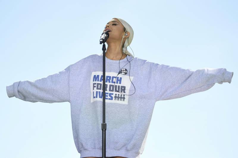 Ariana Grande also performed at the DC rally, she encountered another iteration of violence when her 2017 Manchester, England, concert was bombed, killing 22 people and injuring scores of others. AFP
