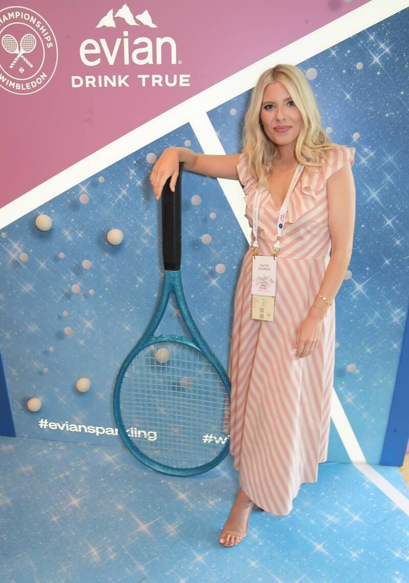 British singer Mollie King at the evian VIP Suite. Getty Images for evian