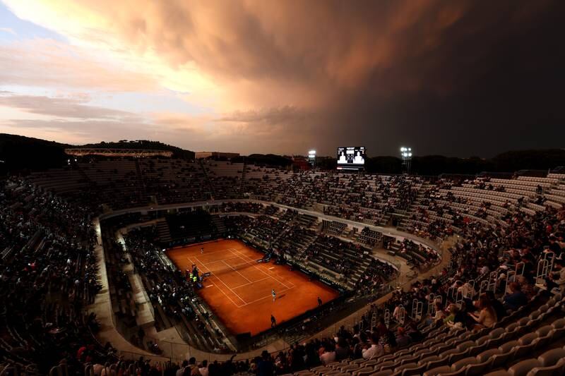 Centre court at Foro Italico in Rome, Italy, as Ons Jabeur of Tunisia faces Sorana Cristea of Romania at the Internazionali BNL D'Italiay. Getty Images