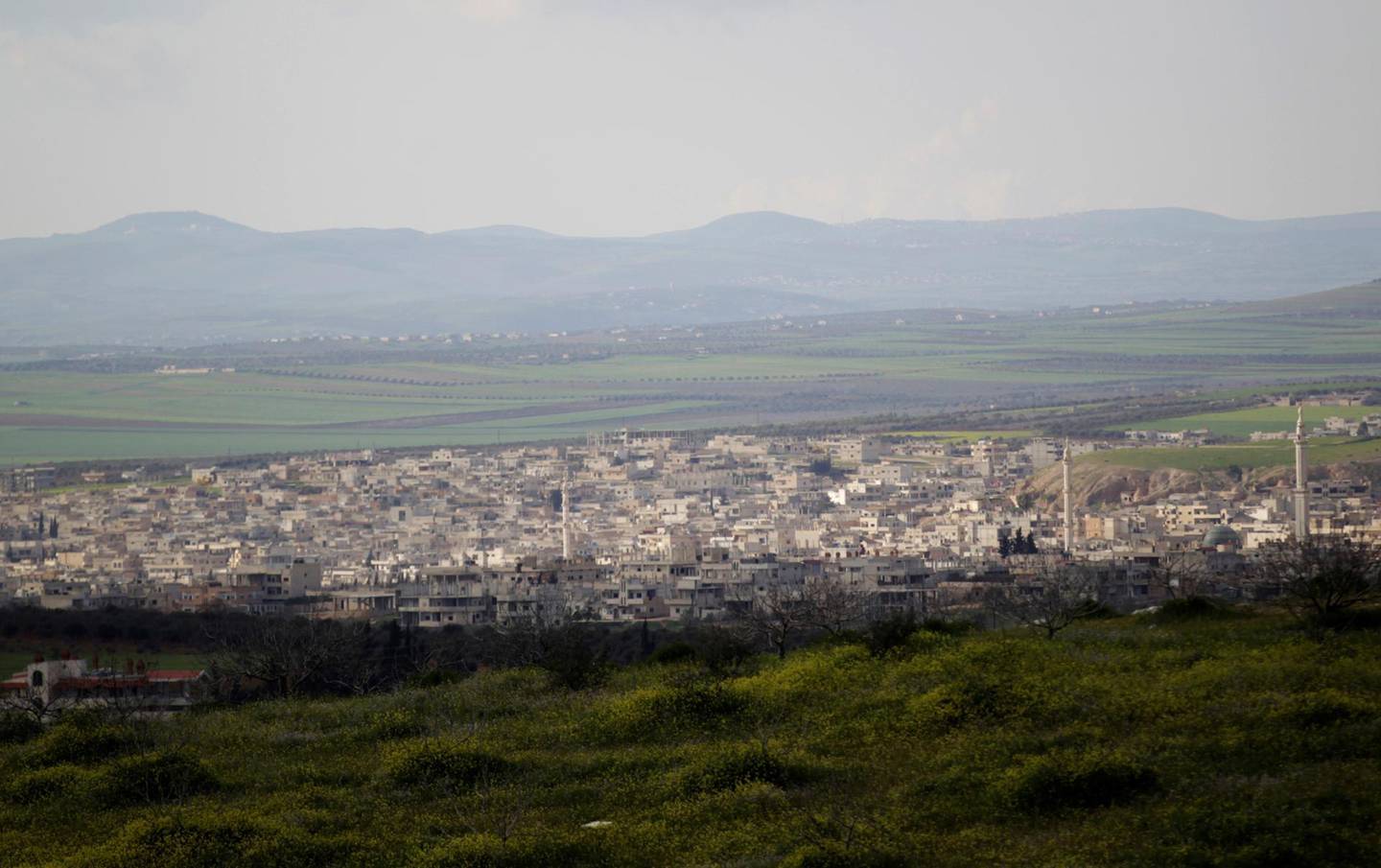 FILE PHOTO: A general view shows Khan Sheikhoun in the southern countryside of Idlib March 16, 2015. REUTERS/Khalil Ashawi/File Photo