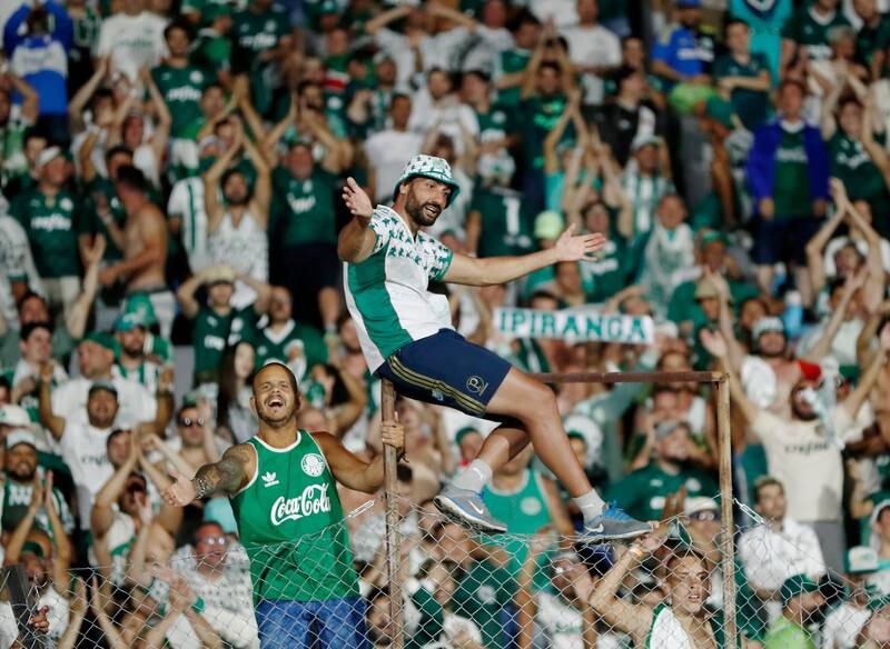 Palmeiras fans celebrate winning the Copa Libertadores. Reuters
