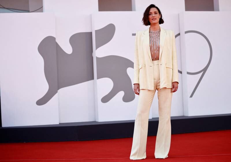 In a cream Stella McCartney suit, Phoebe Waller-Bridge arrives at the screening of 'The Banshees of Inisherin'. Reuters