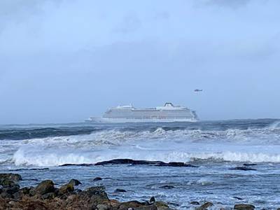Cruise ship Viking Sky sent out a mayday signal off Hustadvika, Norway. EPA