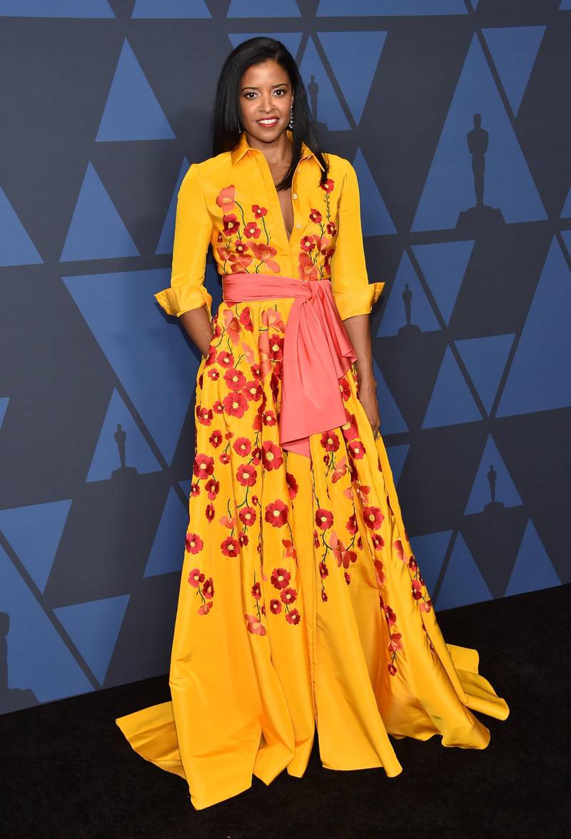 US actress Renee Elise Goldsberry in Carolina Herrera at the 11th Annual Governors Awards gala hosted by the Academy of Motion Picture Arts and Sciences at the Dolby Theater in Hollywood on October 27, 2019. AFP