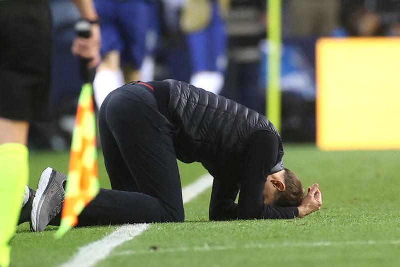 Chelsea manager Thomas Tuchel after a missed chance in the second half.