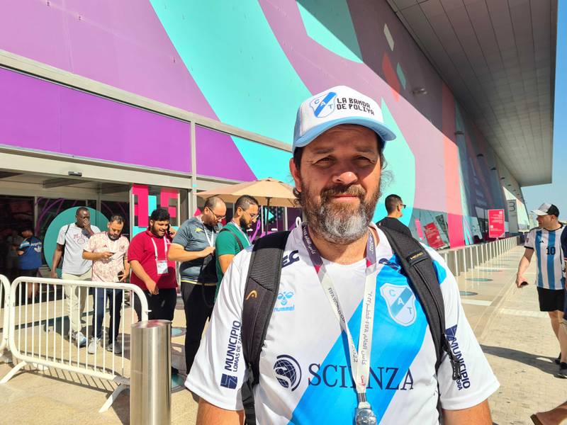 Jorge Silva, 47, from Buenos Aires, is worried about being able to go to the Spain-Japan game because of confusion over the Hayya card. Nick Webster / The National