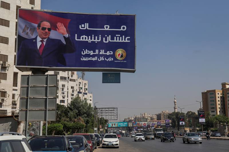 A billboard supporting Egypt's President Abdel Fattah El Sisi in Cairo. Reuters 