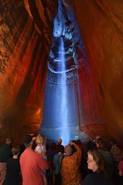 The subterranean Ruby Falls in Tennessee. EPA 