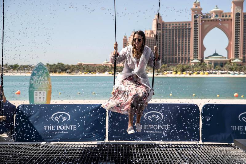 DUBAI, UNITED ARAB EMIRATES. 15 OCTOBER 2020. New swing experience launches at The Pointe on The Palm. (Photo: Antonie Robertson/The National) Journalist: Sophie Prideaux Section: National.
