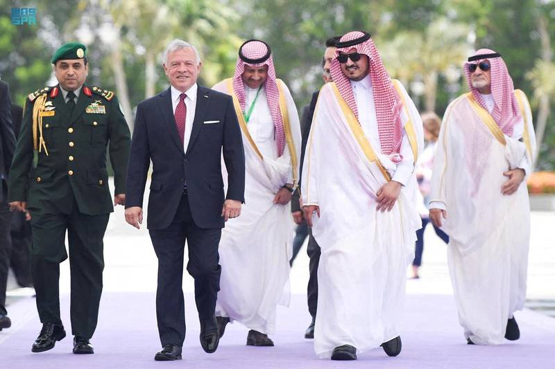 Jordan's King Abdullah arrives to attend the Arab League Summit. Reuters