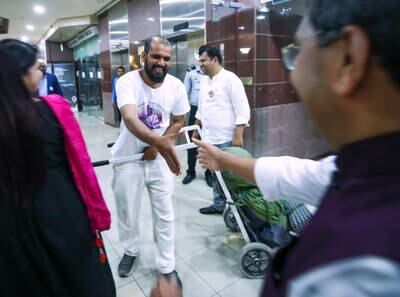 Nitin Sonawane is welcomed by UAE residents at the India Social Centre in Abu Dhabi. All other photos: Nitin Sonawane