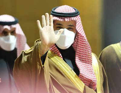 Crown Prince Mohammed bin Salman at the Saudi Cup in Riyadh on Saturday. Reuters