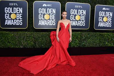 Scarlett Johansson arrives for the 77th annual Golden Globe Awards. AFP