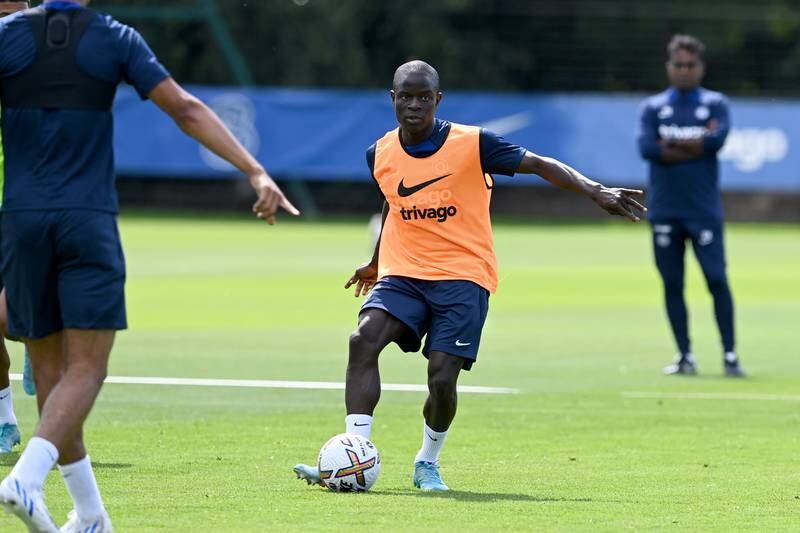 Chelsea midfielder N'Golo Kante during a pre-season training session at Cobham. All photos by Getty 