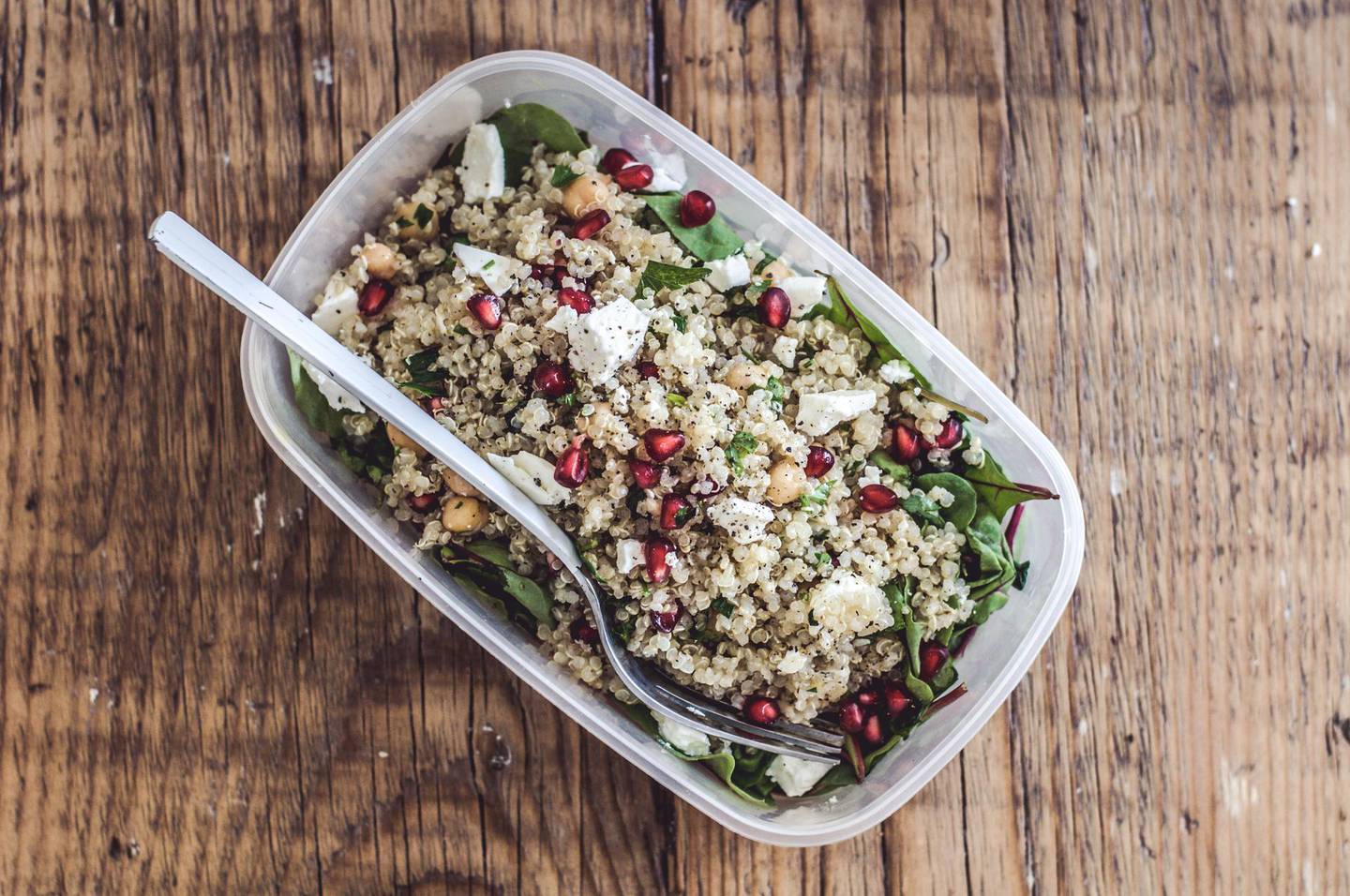 A quinoa, feta and pomegranate salad beats a lettuce-based option. Courtesy Scott Price