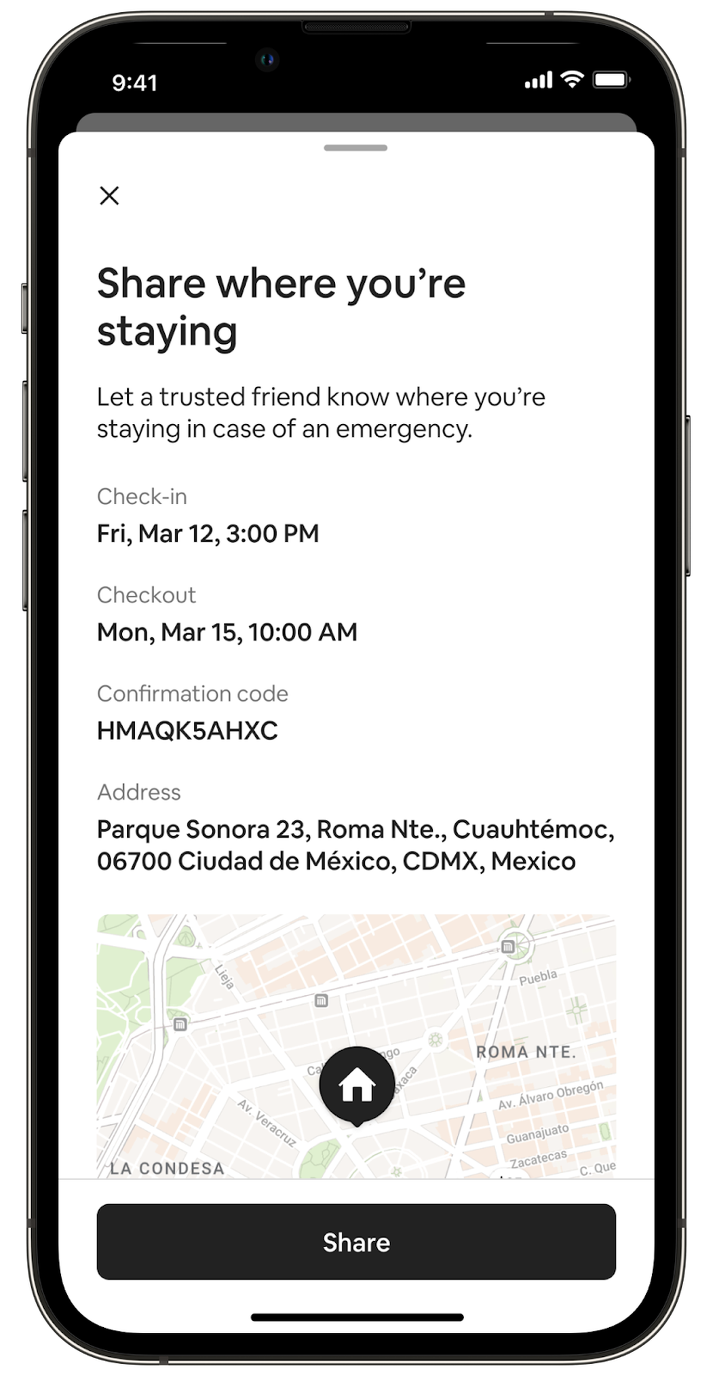 Airbnb solo travellers can easily share their itinerary details with friends and family. Photo: Airbnb