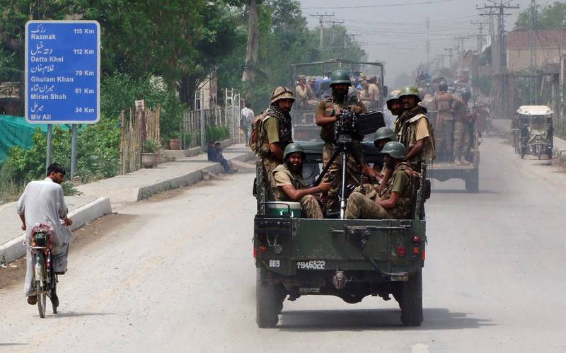 Soldiers drive towards North Waziristan from Bannu at the start of an offensive against Pakistani Taliban militants in the restive ethnic Pashtun tribal region. Reuters