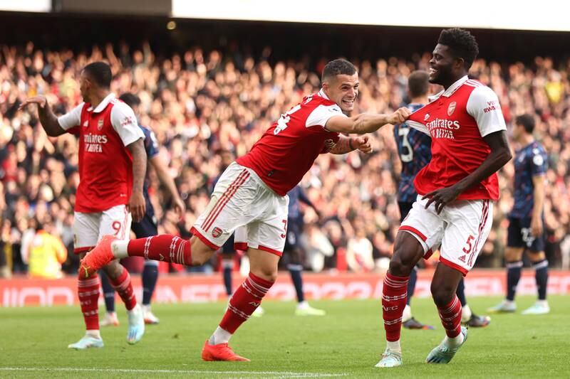 Granit Xhaka - 7, Played a poor pass that went straight to Remo Freuler, although he also provided some good moments including the run forward and cutback that resulted in Reiss Nelson’s first goal. Getty
