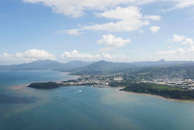 An aerial view of the island of Mayotte. AFP