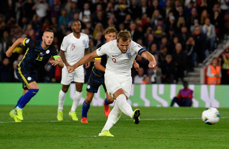 England's Harry Kane misses a penalty. EPA