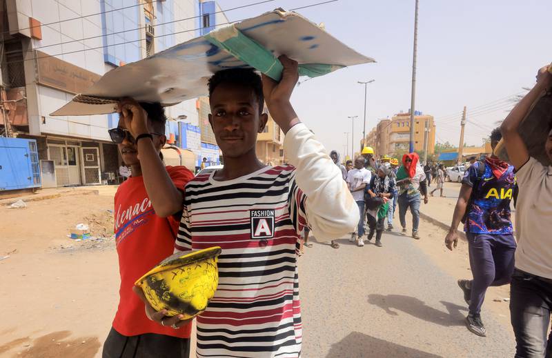 Anti-military protesters in Khartoum, Sudan. Reuters. 