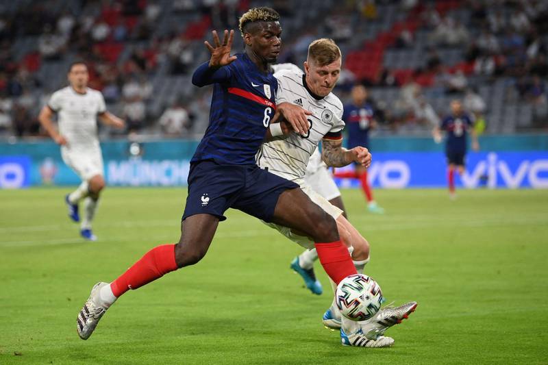 Paul Pogba 8 - Headed 15th minute Griezmann corner over. Tried the most difficult passes, even when surrounded by players and one, to Hernandez with the outside of his foot, came off which led to France’s opener. Appeared to be bitten by Rudiger. Protected ball as he battled with Kroos, but still managed to play key balls to Mbappe. Not the same level in second half but still top class and deserved to be named man of the match. AFP