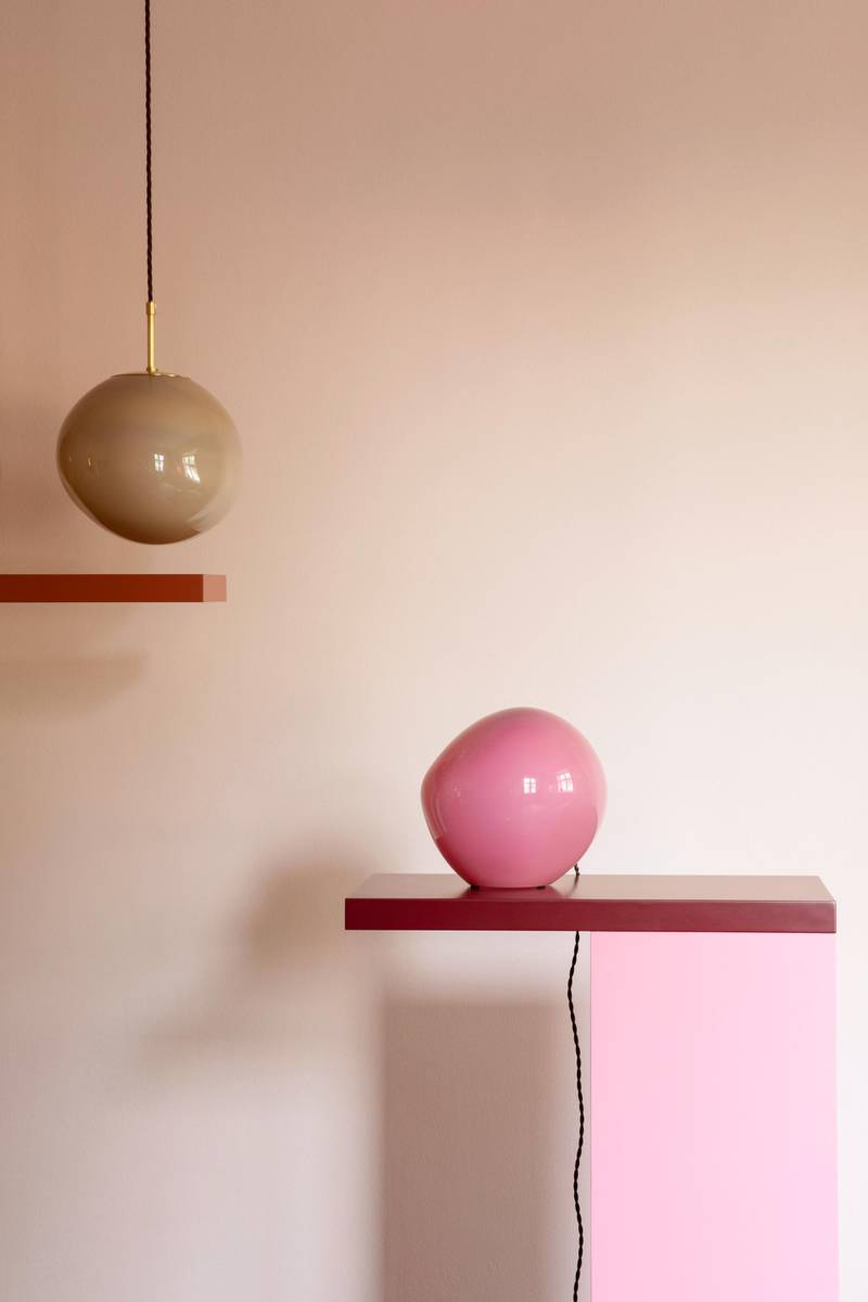 Pendant lamp and table lamp from the Candy Collection by French artist Helle Mardahl at Comptoir 102