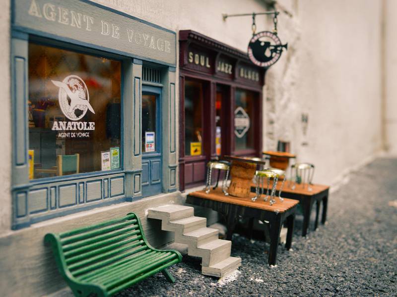 A miniature travel agent office and a jazza club in Bayonne, France. Courtesy Anonymouse MMX