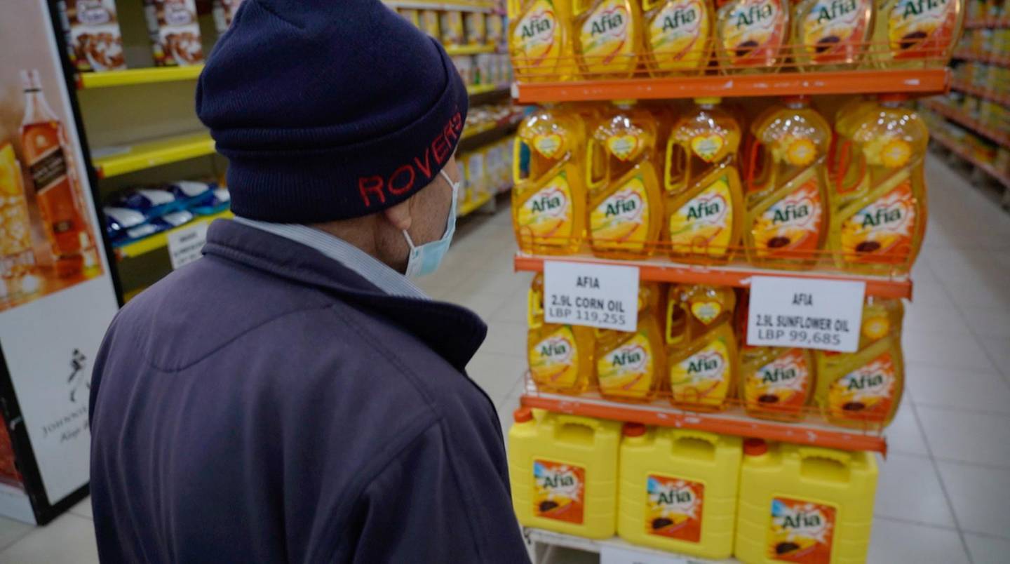 Supermarkets in Lebanon have started rationing sales of oil, sugar and flour. Mahmoud Rida